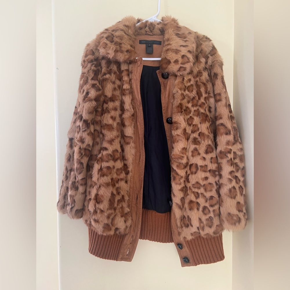 Marc by Marc Jacob Rabbit Fur Leopard Jacket
